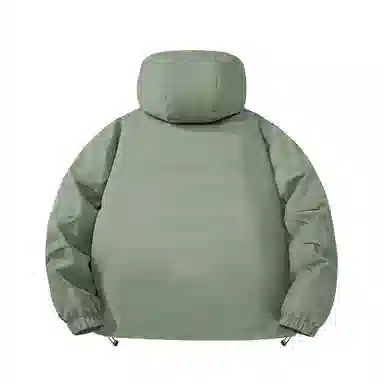 鸭鸭 经典暖冬系列 简约字母印花设计感学生党好物纯色户外通勤防风保暖抗皱宽松休闲百搭拉链连帽羽绒服 男女同款