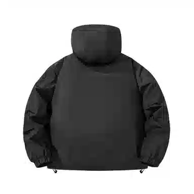 鸭鸭 经典暖冬系列 简约字母印花设计感学生党好物纯色户外通勤防风保暖抗皱宽松休闲百搭拉链连帽羽绒服 男女同款