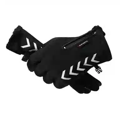 浪莎 户外出行骑行单车摩托车开车保暖防风御寒防滑可触屏防泼水防丢卡扣 聚酯纤维 运动手套 男款