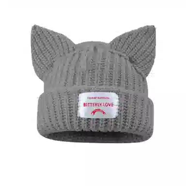 北极绒 韩版秋冬可爱狐狸耳朵加厚保暖 聚酯纤维 绒线帽 男女同款情侣款