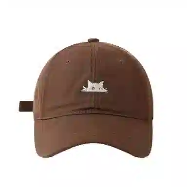 白卷 软顶半脸猫刺绣嘻哈防晒 鸭舌帽 男女同款情侣款