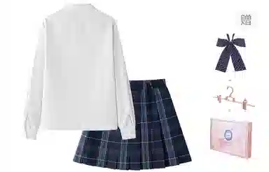 东鲸岁时记 学院风刺绣蝴蝶结直筒长袖衬衫高腰半身裙制服 女款