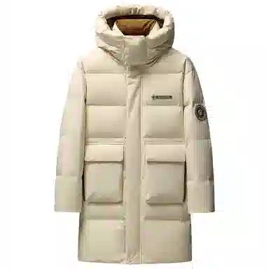 鸭鸭 极寒系列 时尚韩版休闲百搭拆卸连帽冬装外套户外 加厚防寒保暖中长款羽绒服 男女同款