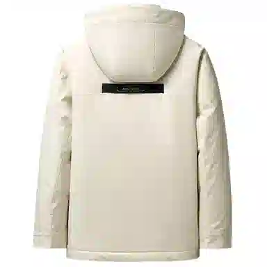 鸭鸭 石墨烯蓄热时尚韩版休闲百搭短款连帽山系户外运动多口袋防寒保暖工装羽绒服 男女同款