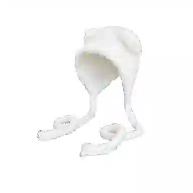 北极绒 可爱小熊冬季显脸小保暖大头围护耳 聚酯纤维 绒线帽 女款