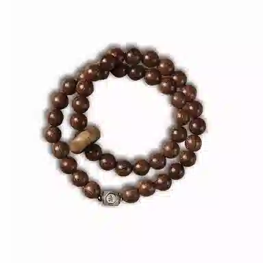 雅谷 八大守护神 六字真言 平安如意 新中式命年招财纳福文玩佛珠念珠转运 金丝檀木 木作手串 男女同款情侣款