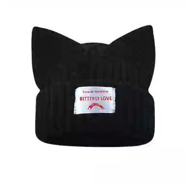 北极绒 韩版秋冬可爱狐狸耳朵加厚保暖 聚酯纤维 绒线帽 男女同款情侣款