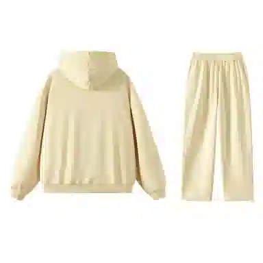 三体 水滴系列 美式复古简约基础款字母印花宽松百搭舒适连帽卫衣垂感中腰直筒裤子休闲运动套装 男女同款