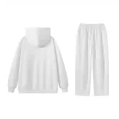 三体 水滴系列 美式复古简约基础款字母印花宽松百搭舒适连帽卫衣垂感中腰直筒裤子休闲运动套装 男女同款