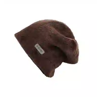 北极绒 大头围堆堆帽秋冬护耳保暖冷帽美式金属小标包头 聚酯纤维 绒线帽 男女同款情侣款