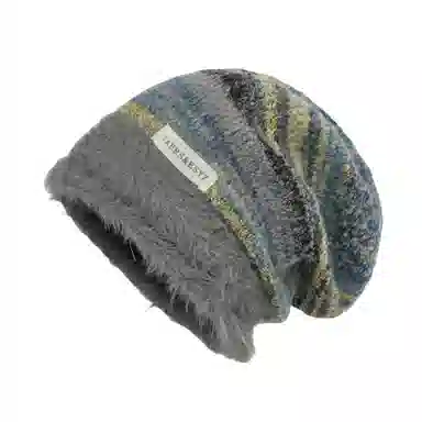 北极绒 美拉德堆堆帽冬季 大头围春秋保暖针织冷帽 涤纶 绒线帽 女款