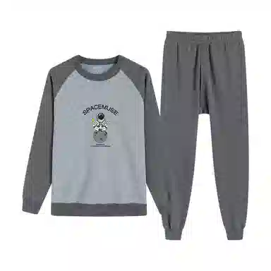 贴身领域 青少年加绒加厚秋衣秋裤打底衫大童内衣保暖套装 男款