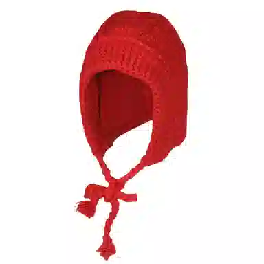 北极绒 韩系粗毛线大头围冬季 保暖加厚包头显脸小绑带护耳帽 涤纶 绒线帽 男女同款情侣款