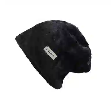 北极绒 大头围堆堆帽秋冬护耳保暖冷帽美式金属小标包头 聚酯纤维 绒线帽 男女同款情侣款