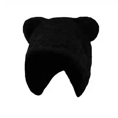 北极绒 可爱小熊秋冬季保暖显脸小大头围护耳包头帽 聚酯纤维 绒线帽 男女同款情侣款