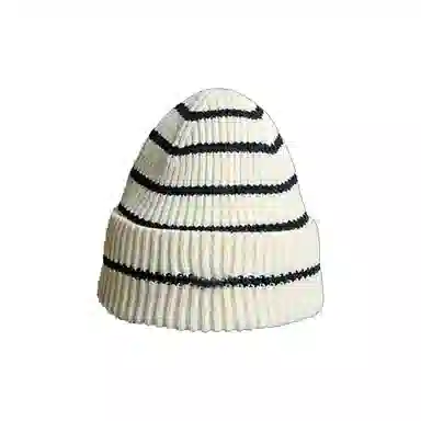 北极绒 日系条纹保暖包头 聚酯纤维 绒线帽 男女同款情侣款