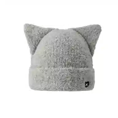 北极绒 冬季保暖可爱耳朵防寒针织帽出游甜美逛街 聚酯纤维 绒线帽 男女同款情侣款