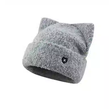 北极绒 冬季保暖可爱耳朵防寒针织帽出游甜美逛街 聚酯纤维 绒线帽 男女同款情侣款