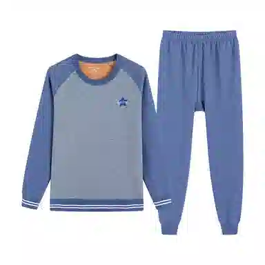 贴身领域 青少年加绒加厚秋衣秋裤打底衫大童内衣保暖套装 男款