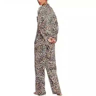 Victoria's Secret Satin Long Pajama Set Leopard