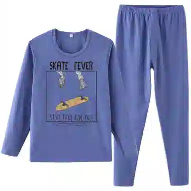 兰缪 青少年秋衣秋裤双面磨毛柔软黑科技阳离子抗寒保温透气舒适保暖套装 男款