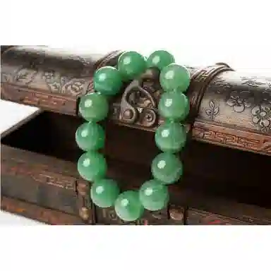 静汝玉 翠绿色 东陵玉 手串 男女同款情侣款