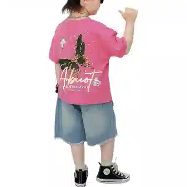 中童 浪莎 时尚舒适透气亲肤休闲运动套装