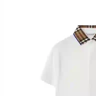 Burberry Kids Check Collar Polo Shirt