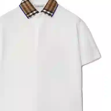 Burberry Kids Check Collar Polo Shirt