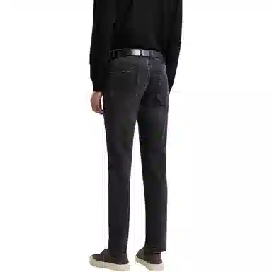 迪柯尼 商务休闲中腰简约拉链牛仔裤 男款 深灰