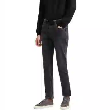 迪柯尼 商务休闲中腰简约拉链牛仔裤 男款 深灰