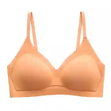浪莎 固定杯舒适无钢圈无痕小胸聚拢薄款一片式光面文胸 女款 珊瑚橘