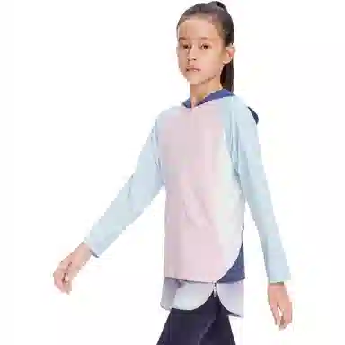 波司登 童装 拼接防紫外线抗菌透气连帽防晒服 女童 芭蕾粉