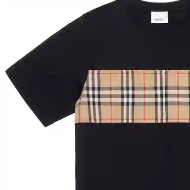 Burberry SS23 Patchwork Stripe T-Shirt Kids Black