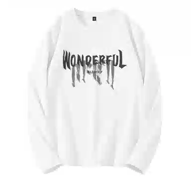 莫代尔 字母简约宽松亲肤长袖打底衣 男