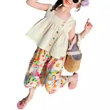 中童 浪莎 透气时尚舒适亲肤休闲运动套装