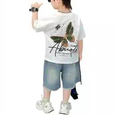 中童 浪莎 时尚舒适透气亲肤休闲运动套装