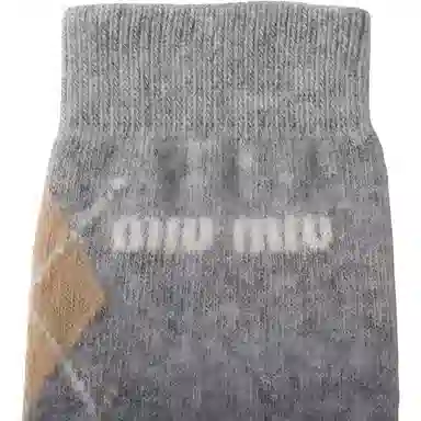 Miu Miu Mid-Calf Socks Slate Grey