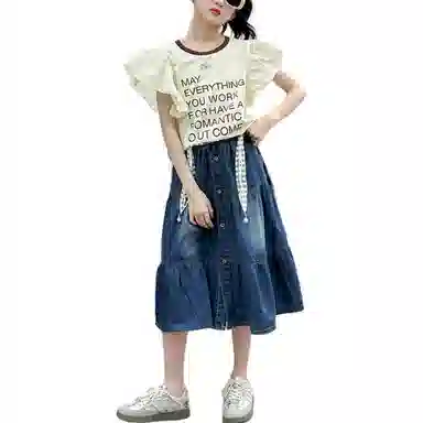 大童 浪莎 清爽透气舒适时尚裙装套装 杏色