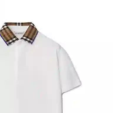 Burberry Kids Check Collar Polo Shirt
