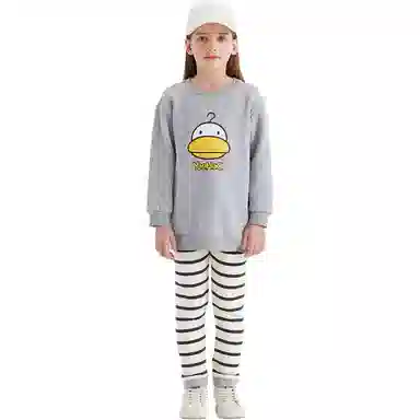 中小童 英氏 字母印花圆领长袖卫衣条纹长裤休闲运动套装