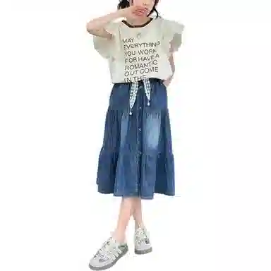 大童 浪莎 清爽透气舒适时尚裙装套装 杏色