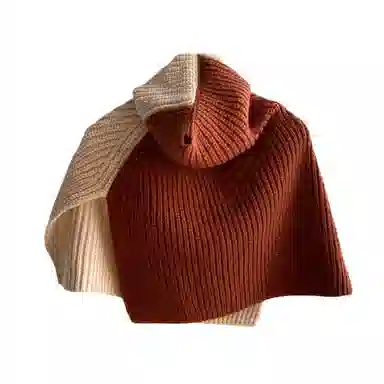 北极绒 冬季护颈围巾外搭套头领脖套韩系潮针织披肩 围脖 男女同款情侣款