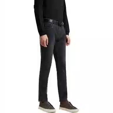 迪柯尼 商务休闲中腰简约拉链牛仔裤 男款 深灰
