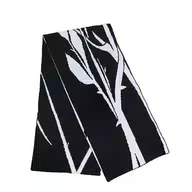 北极绒 原创黑白荆棘玫瑰暗黑系列 绒线围巾 男女同款情侣款