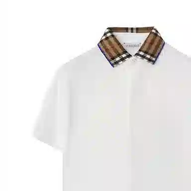 Burberry Kids Check Collar Polo Shirt