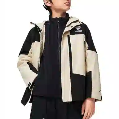 李宁儿童 宽松连帽加绒风衣 儿童款