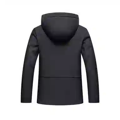 斯巴奴 加厚工装短款拼接连帽长袖羽绒服 男款