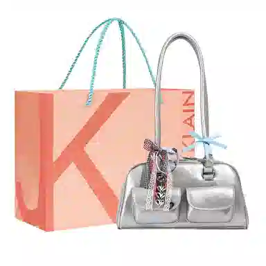 Jane Klain Silver Shoulder Bag