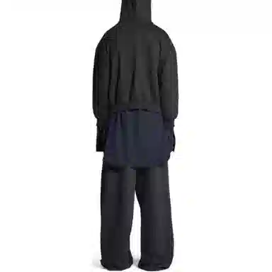 Balenciaga Embroidered Logo Hoodie Jacket Black